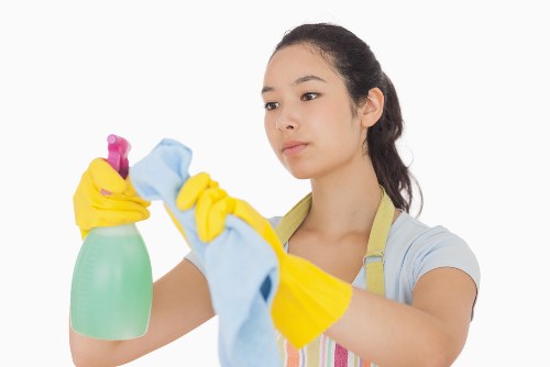 Cleaner finishing kitchen appliances and surfaces in a Barnet flat