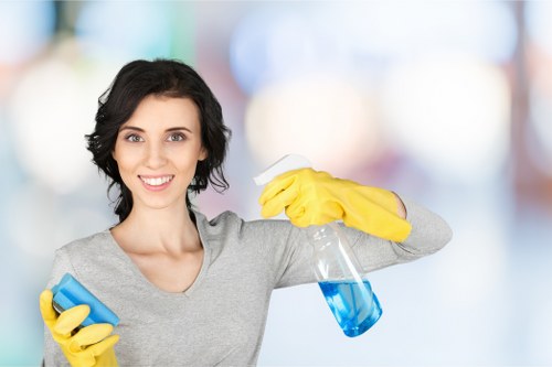 Local cleaner working in a Barnet apartment building