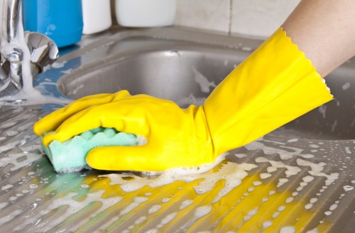 Spot cleaning a carpet stain in a Barnet property