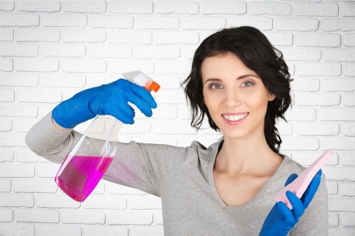 A local cleaning team carrying out post-construction cleaning in a Barnet home